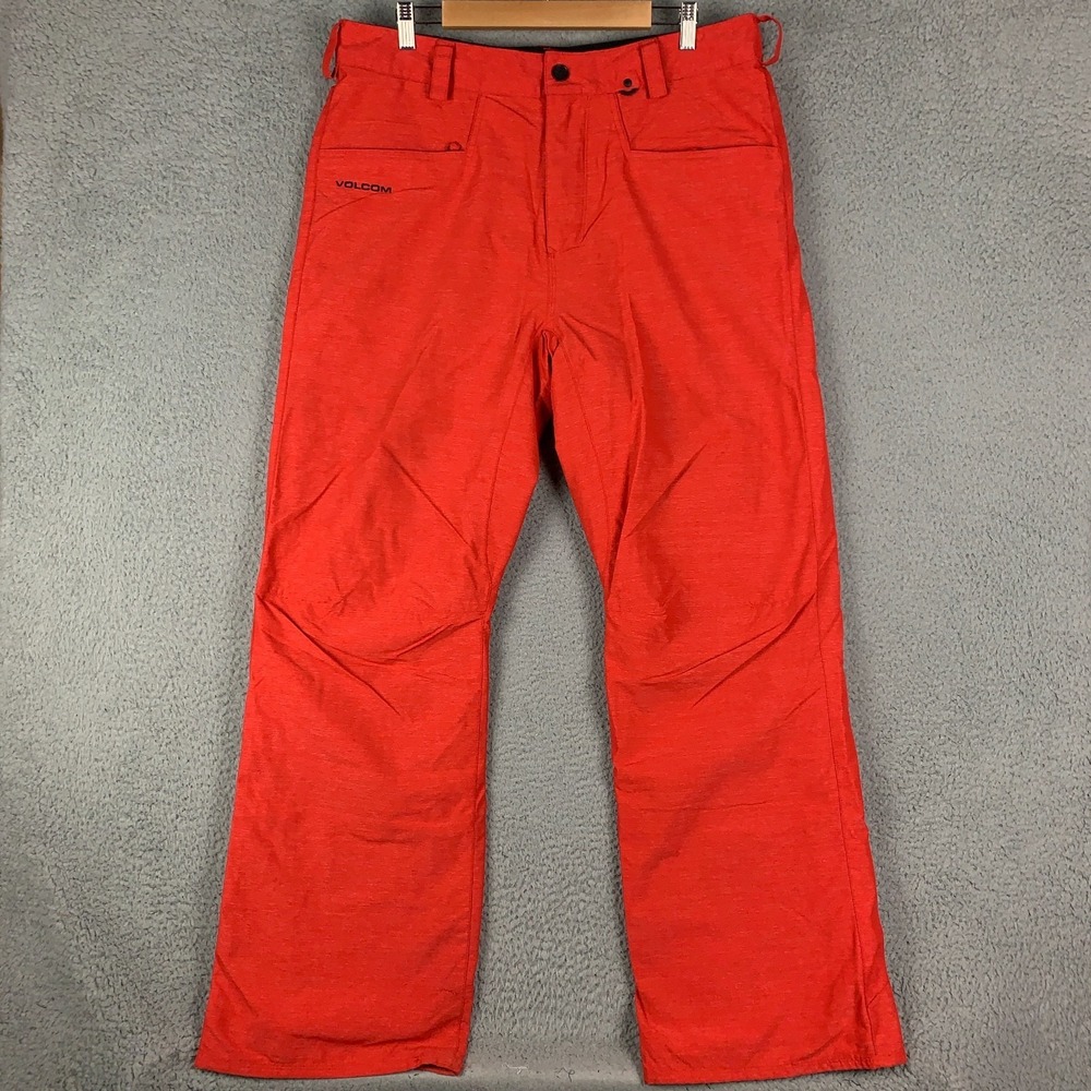 Volcom Carbon Snowboard Pants Men's Large L Red/Orange 10k Softshell Ski Pant